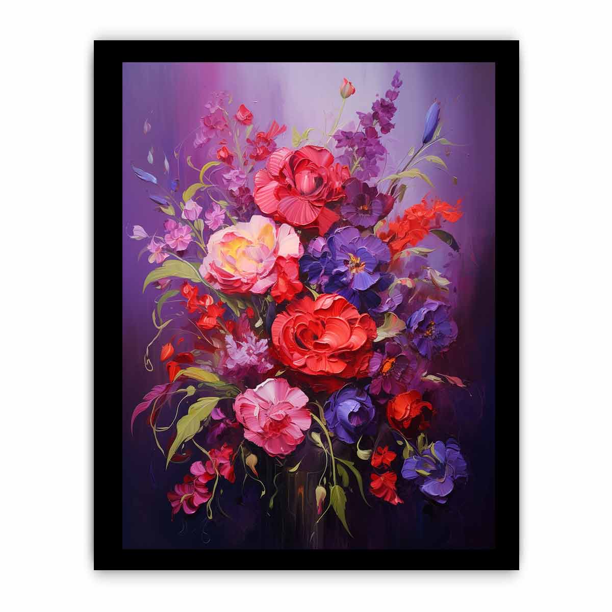 Purple Red Flower Canvas Art Print-7