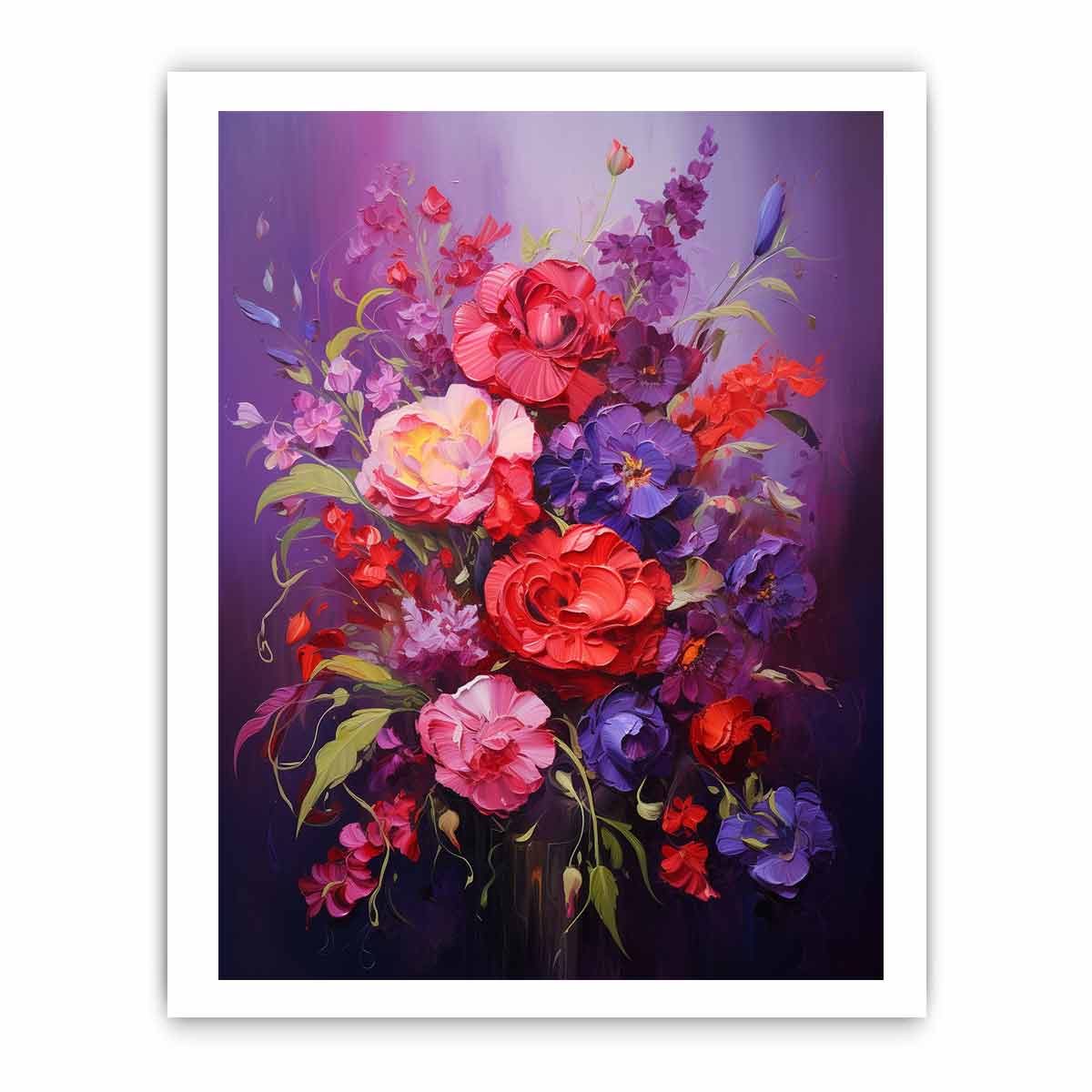 Purple Red Flower Canvas Art Print-8