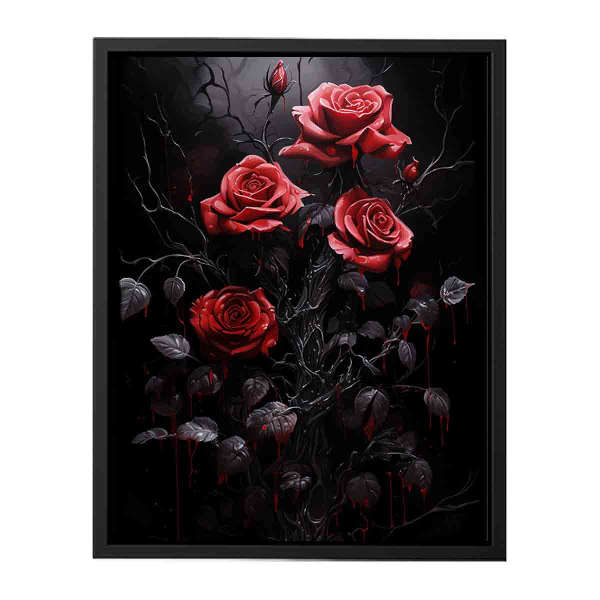 Black Roses Flower Canvas Art Print-4