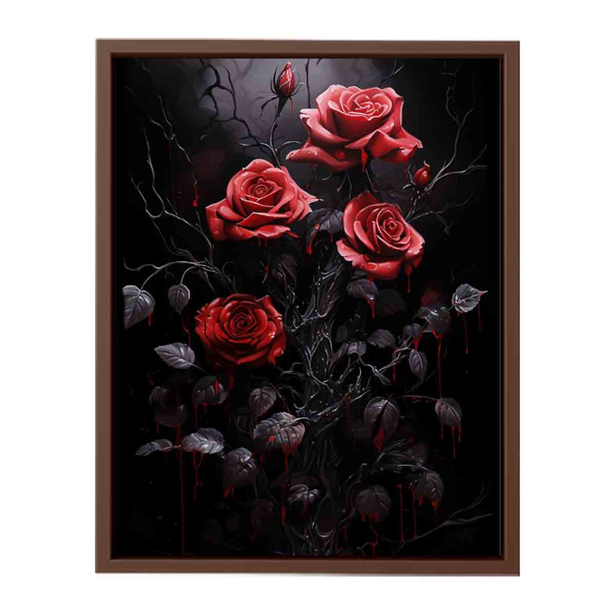 Black Roses Flower Canvas Art Print-6
