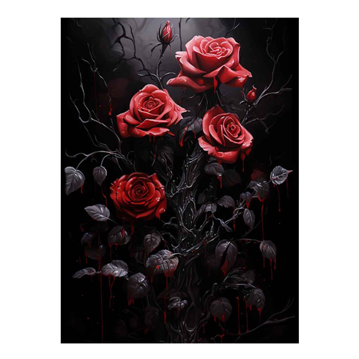 Black Roses Flower Canvas Art Print-0