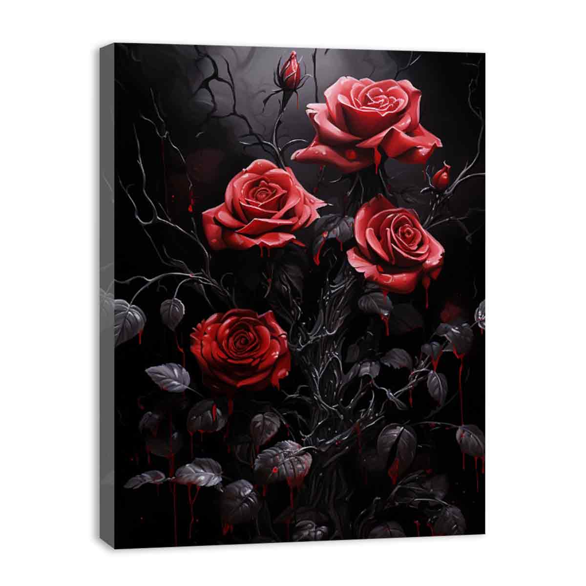 Black Roses Flower Canvas Art Print-3