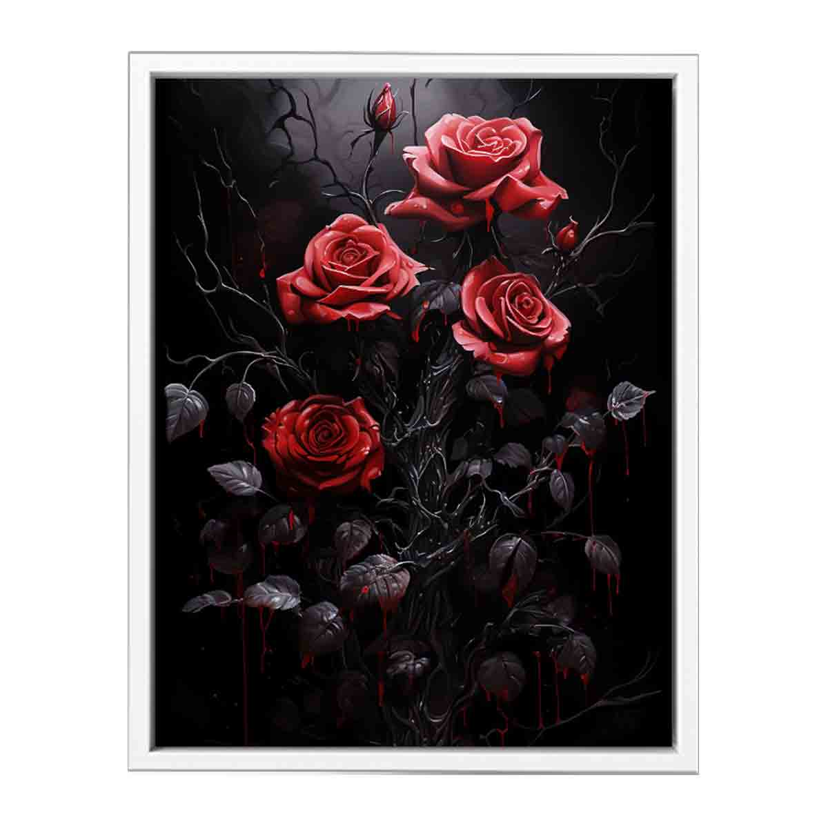 Black Roses Flower Canvas Art Print-5