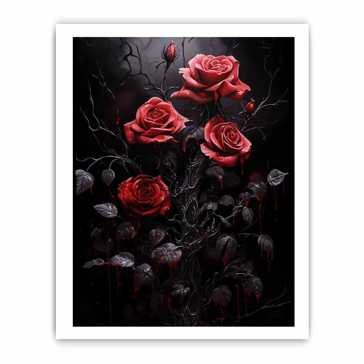 Black Roses Flower Canvas Art Print-8