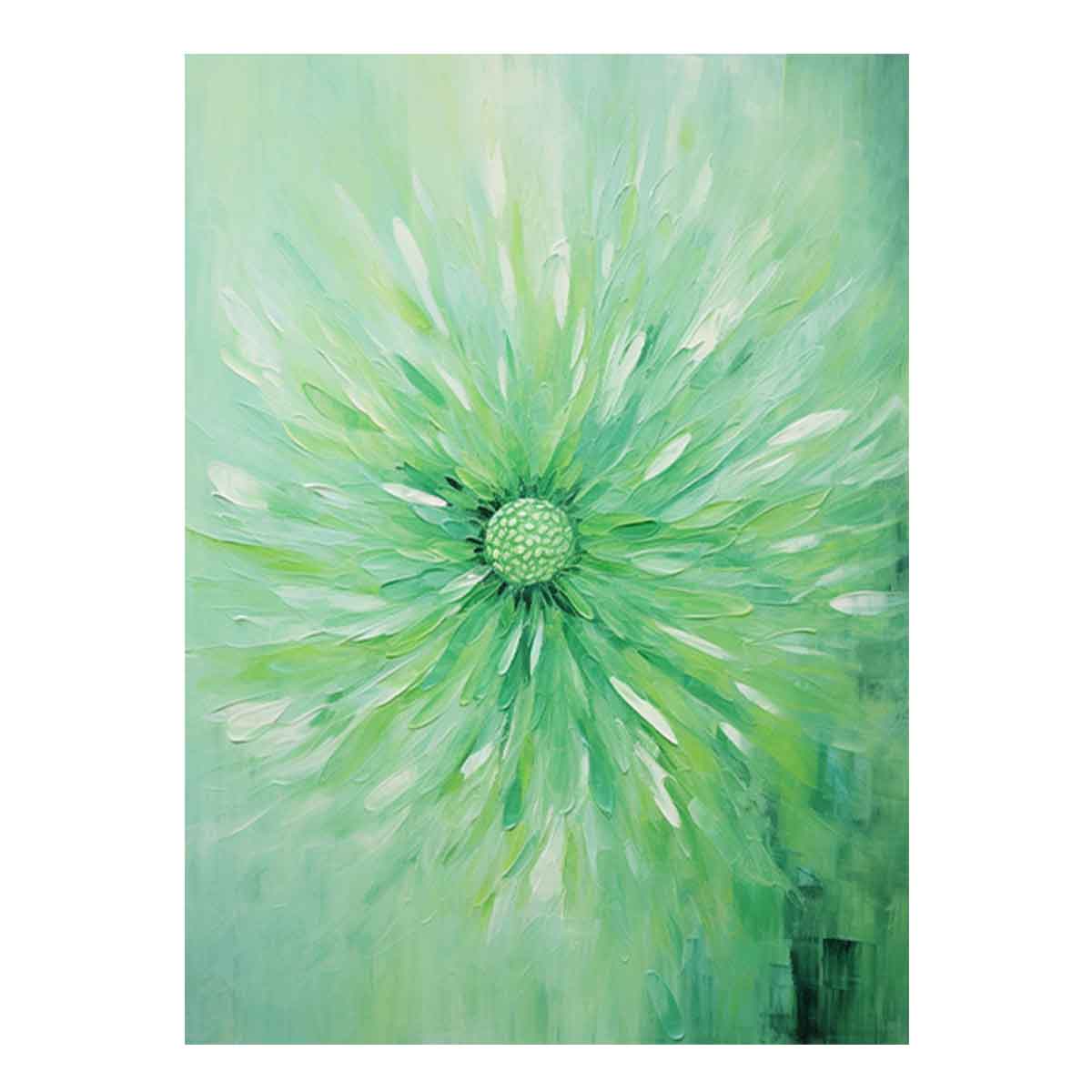 Green Flower Canvas Art Painting-0