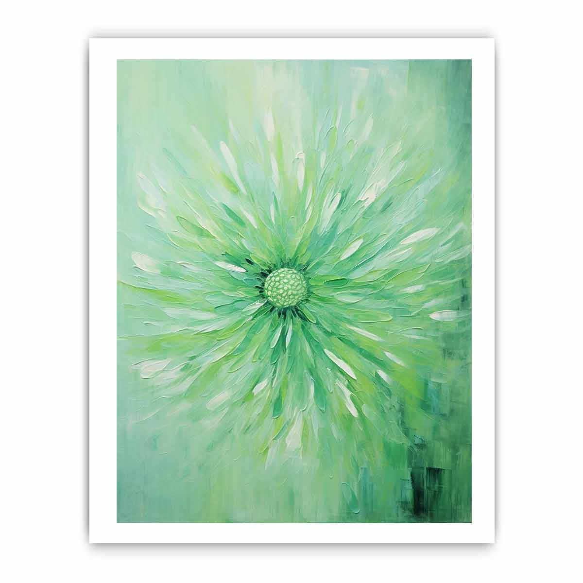 Green Flower Canvas Art Painting-8