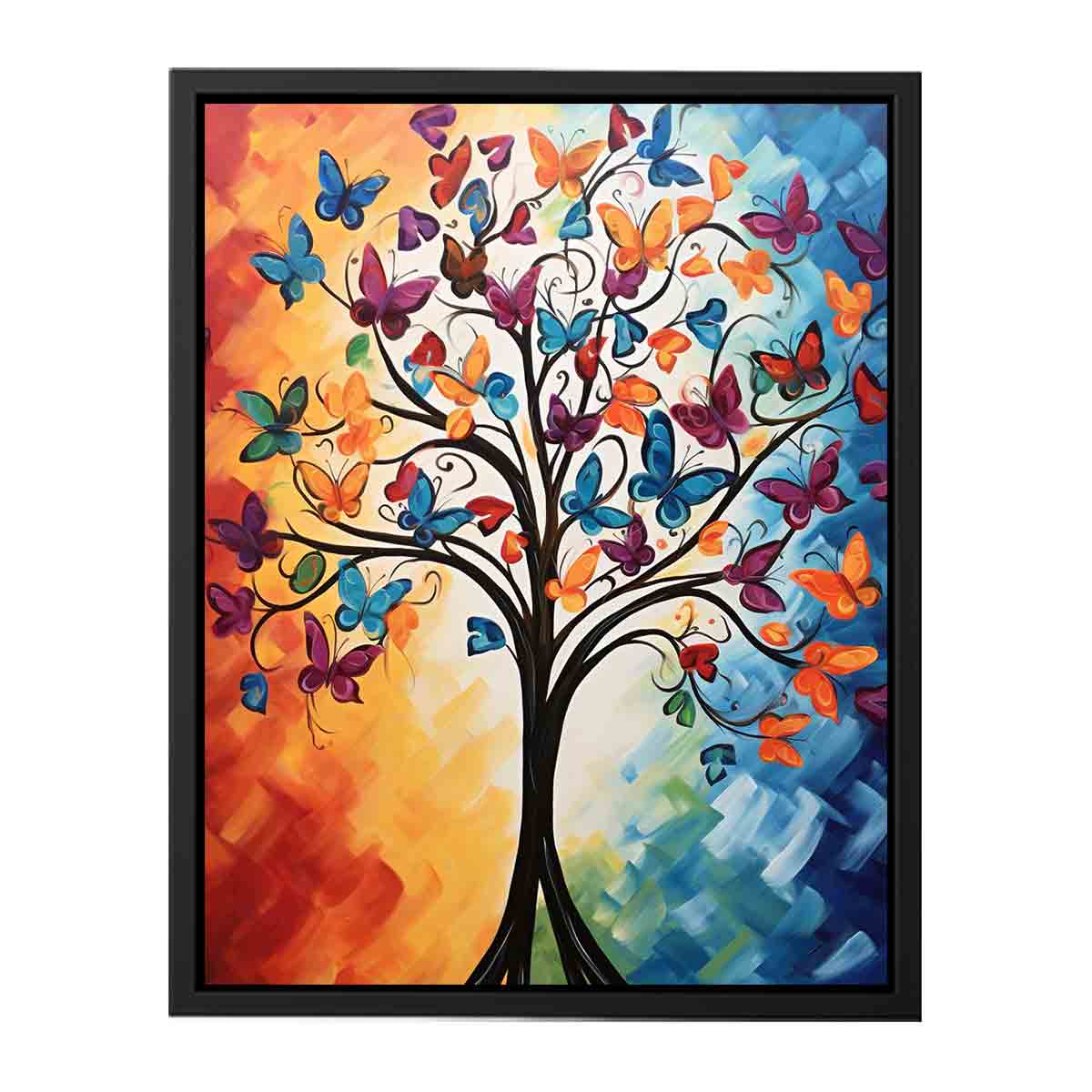 Butterfly Tree Canvas Art Print Painting-4