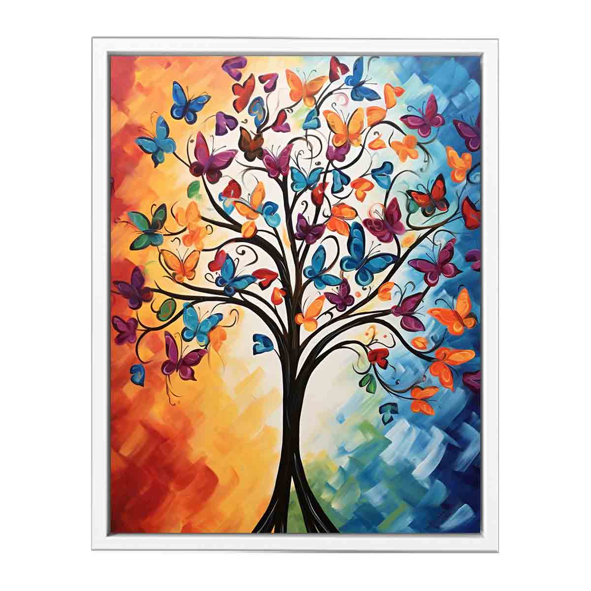 Butterfly Tree Canvas Art Print Painting-5