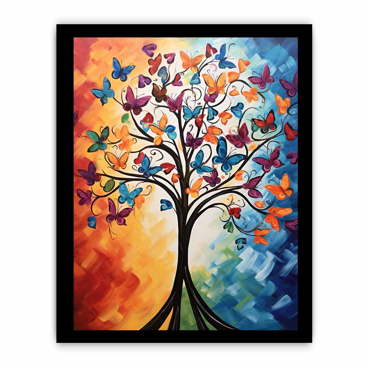 Butterfly Tree Canvas Art Print Painting-7