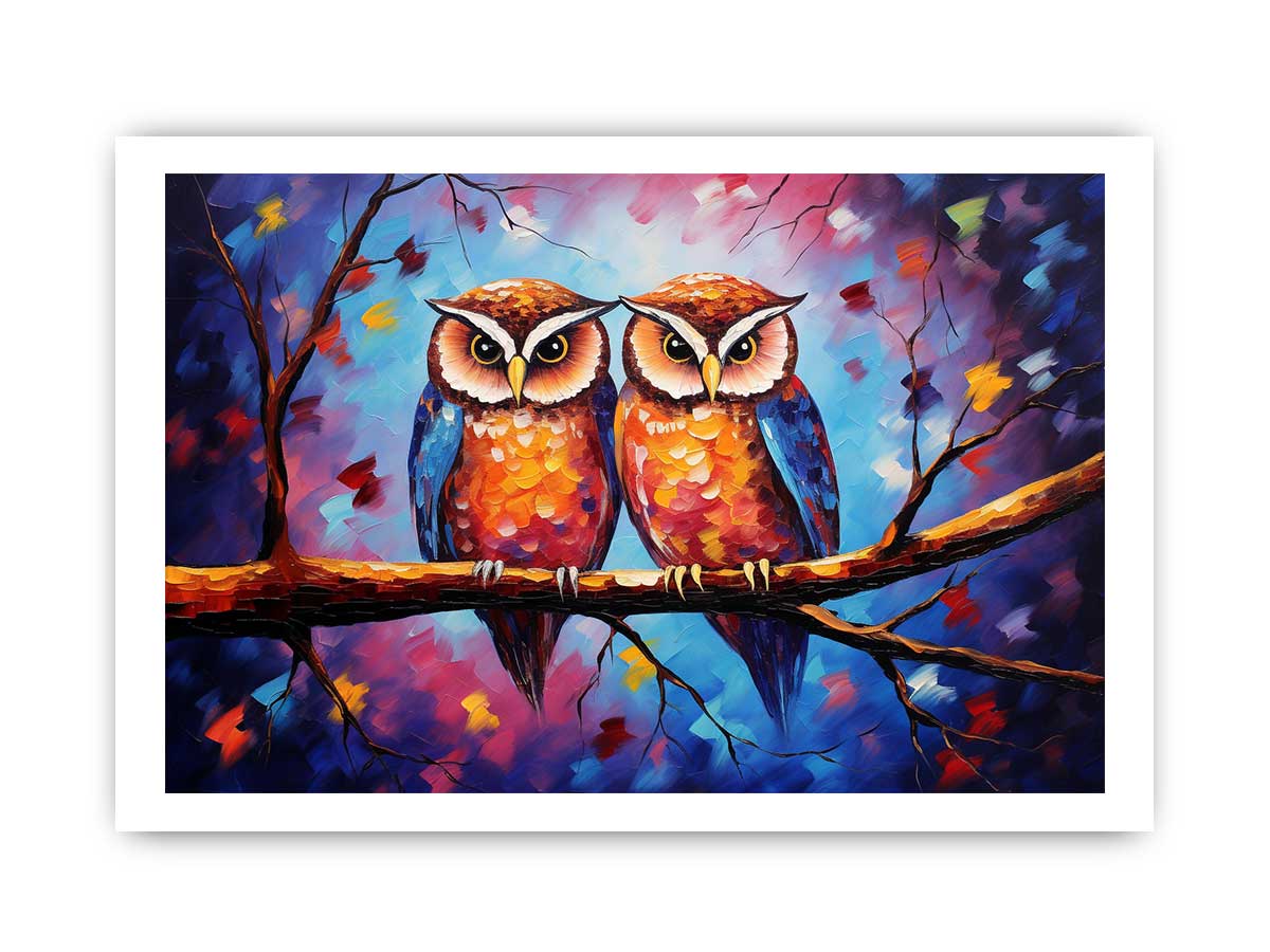 Two Owls Canvas Painting-8