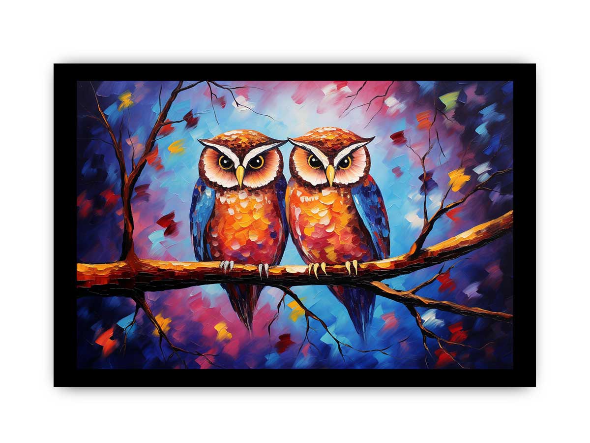 Two Owls Canvas Painting-7