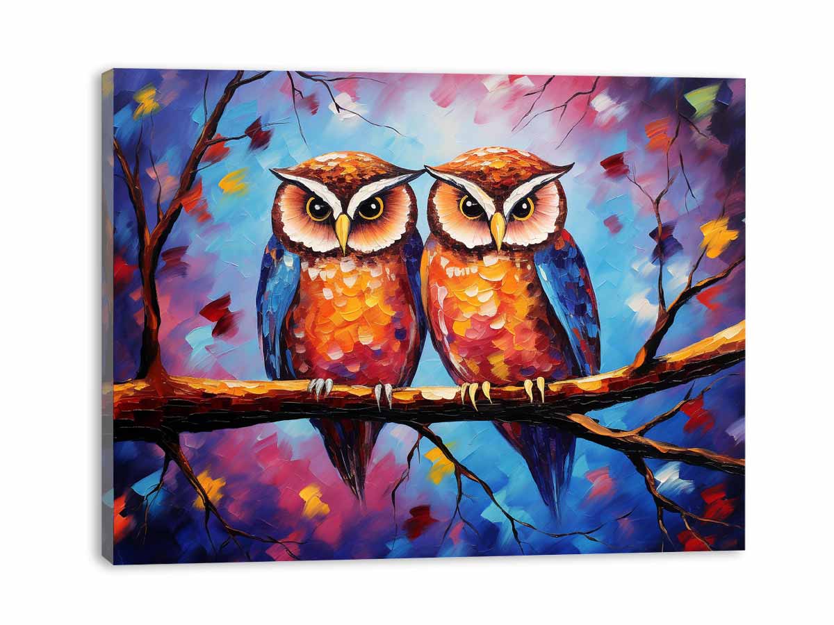 Two Owls Canvas Painting-3