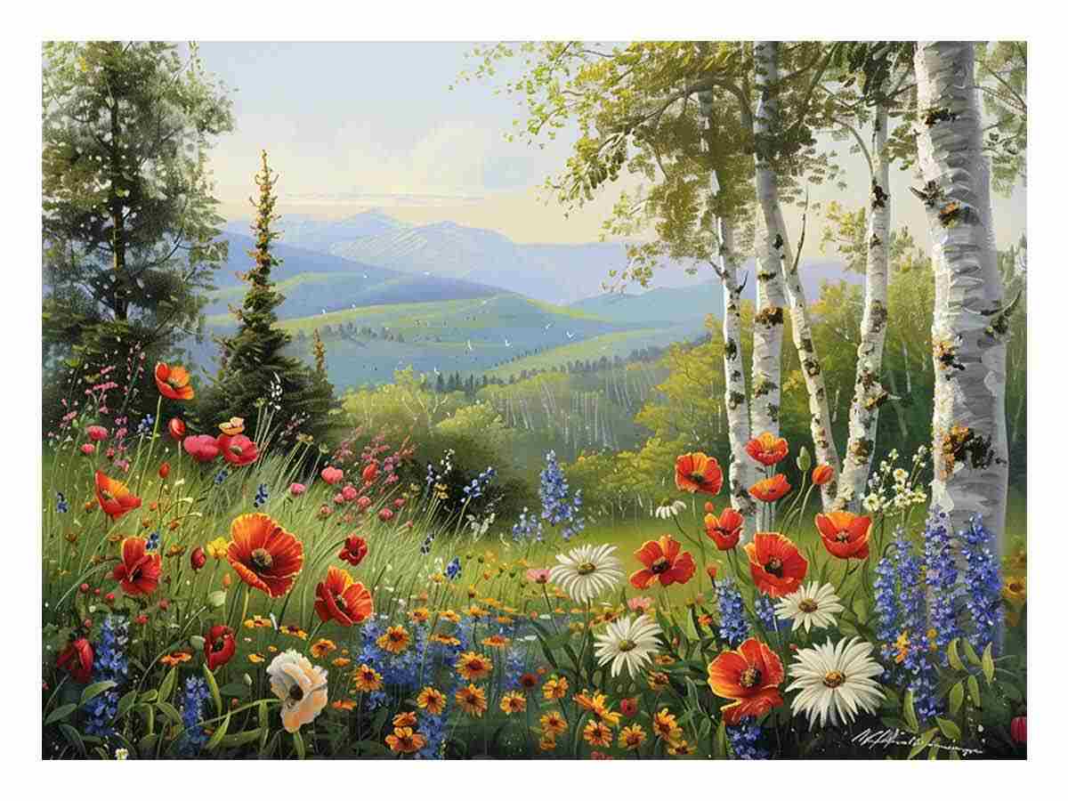 Landscape Flowers Painting-0