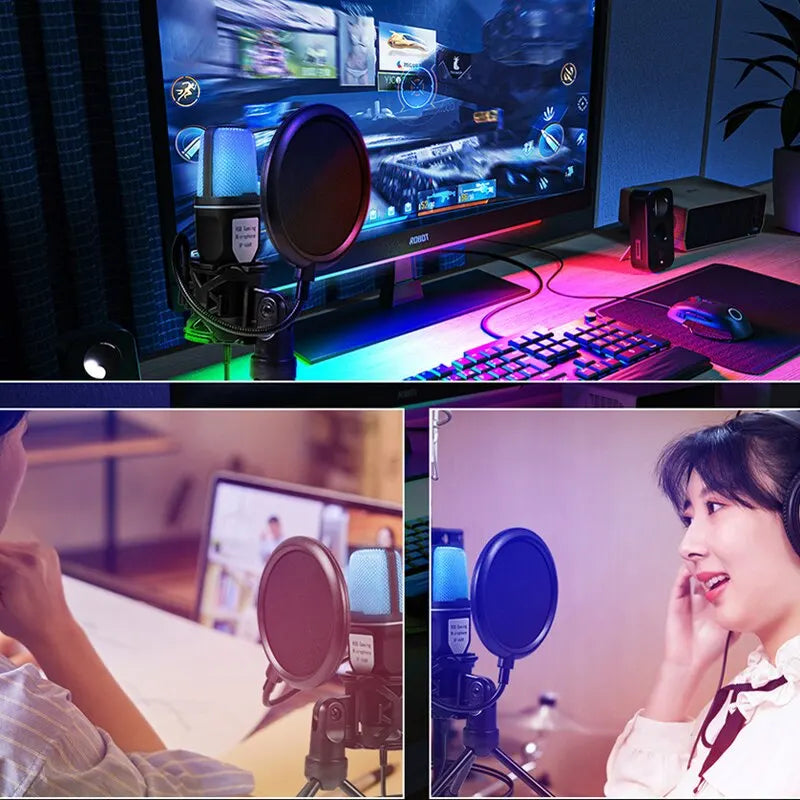 USB RGB Microphone Gaming Mic for Podcast & Streaming-2