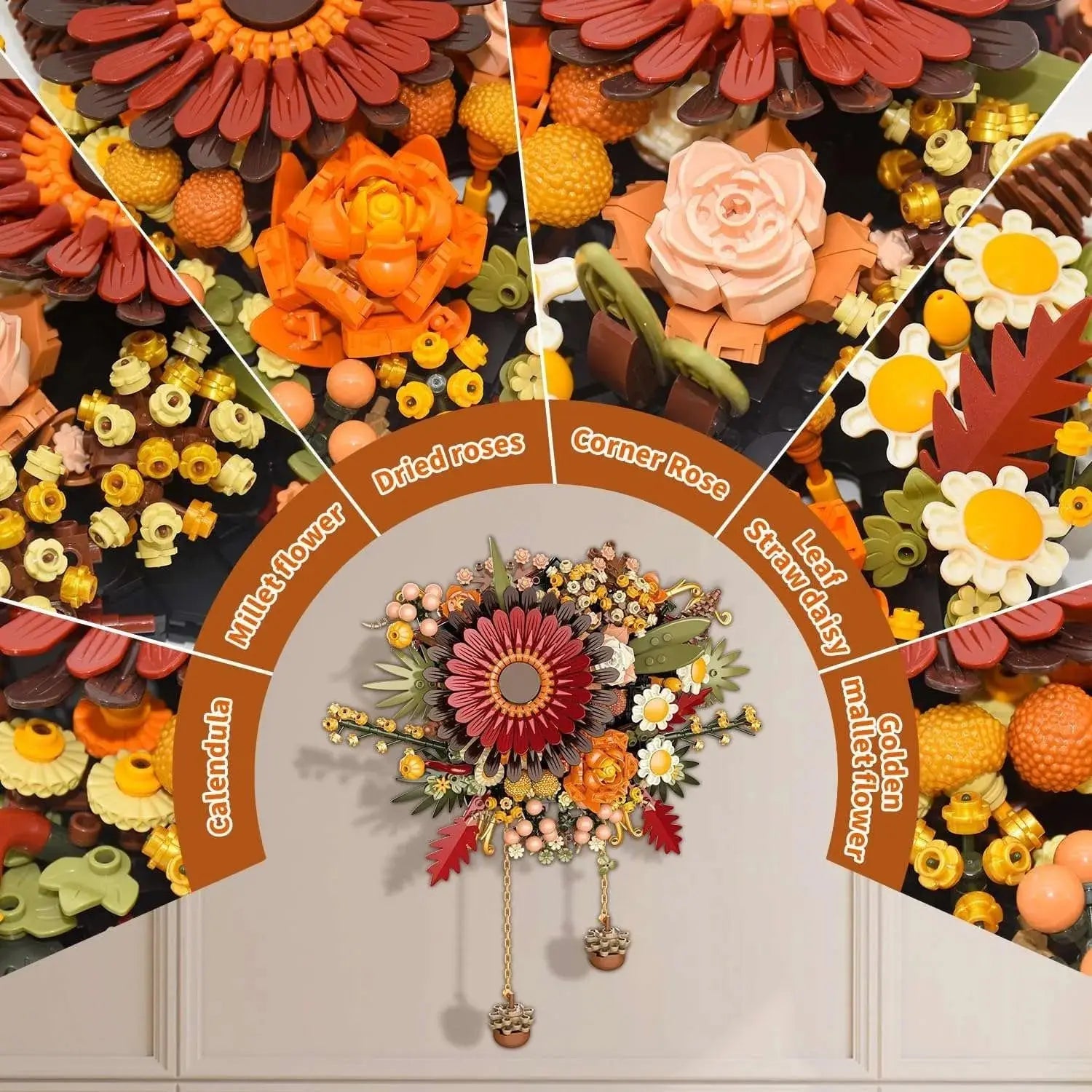 Unique Dried Flowers Building Set 800+Pcs-2