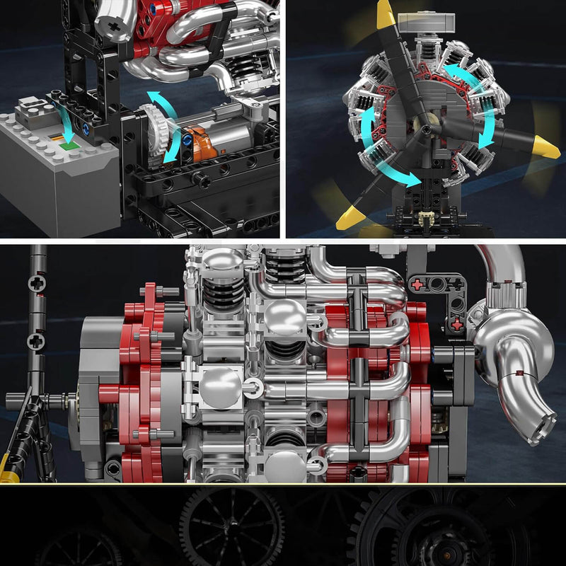Motorised Radial Aircraft Engine 1146pcs-4