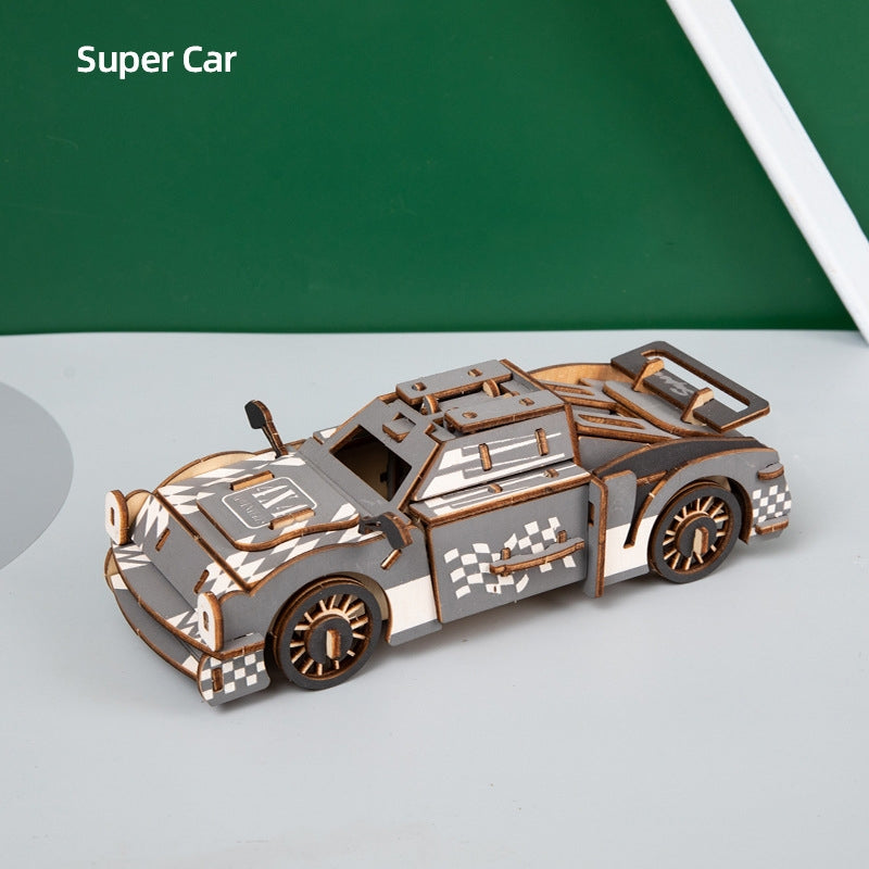 Wooden 3D Puzzle Car Educational Toy for Kids-5