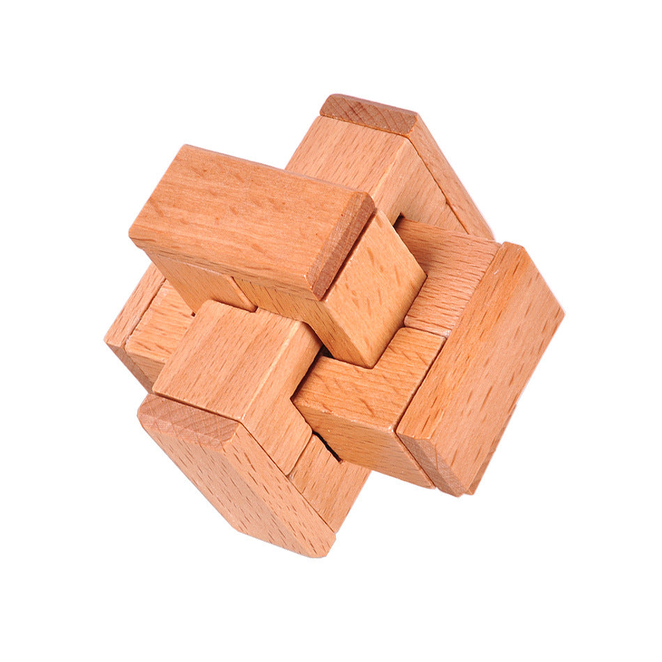 Wooden Brain Teaser Puzzle for Senior Intellectual Development-0