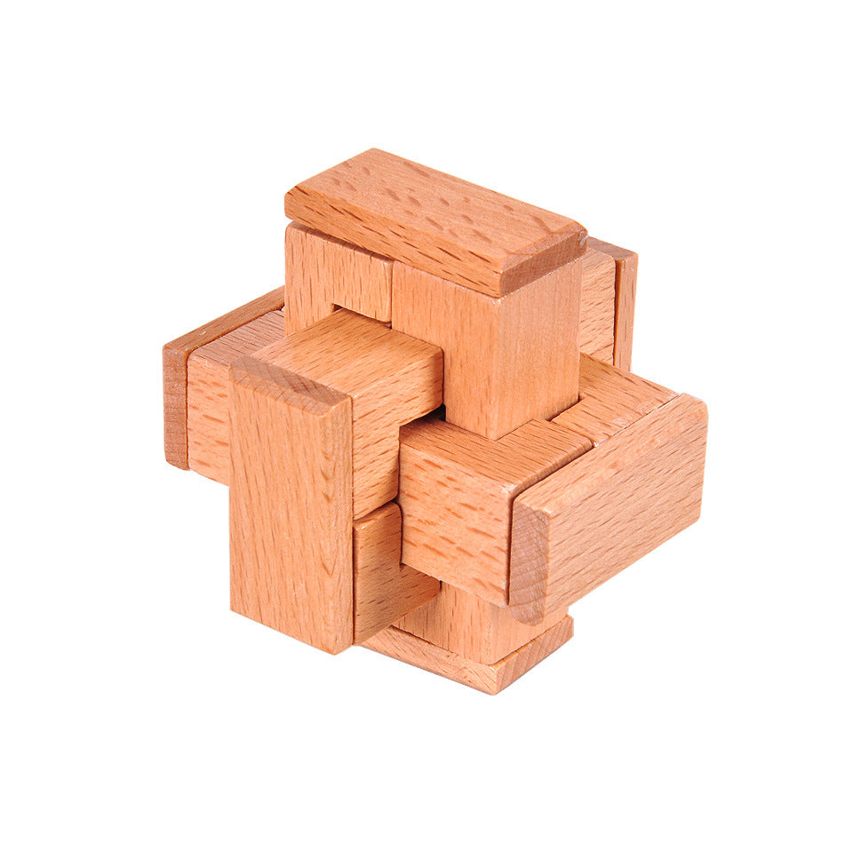 Wooden Brain Teaser Puzzle for Senior Intellectual Development-1