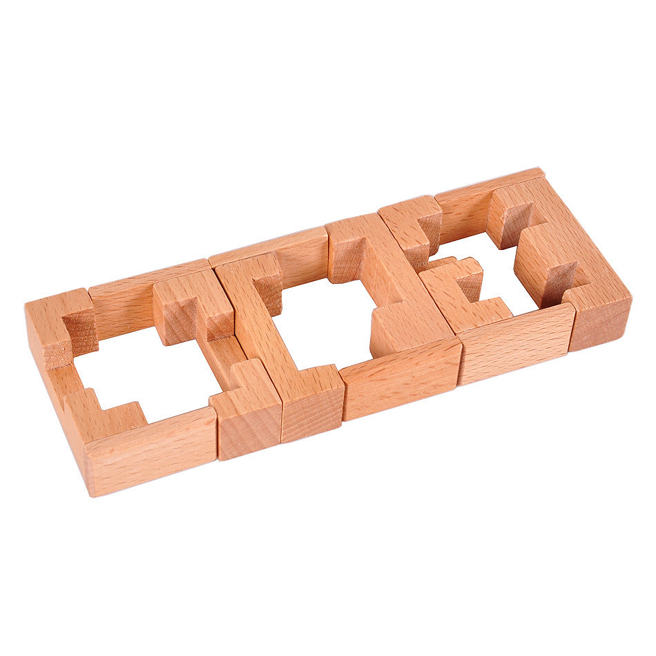 Wooden Brain Teaser Puzzle for Senior Intellectual Development-2