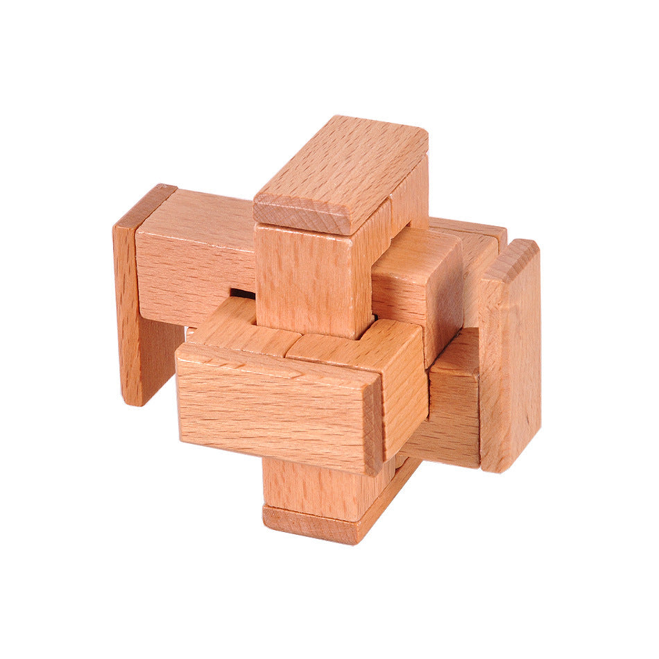 Wooden Brain Teaser Puzzle for Senior Intellectual Development-3