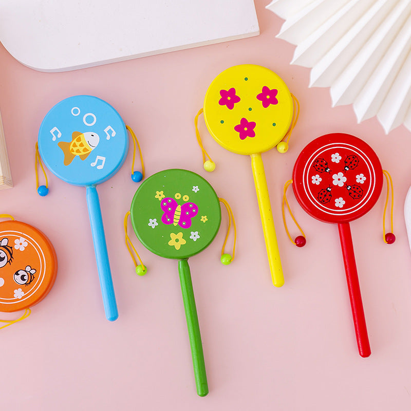 Wooden Cartoon Hand Drum Educational Toy for Children-1