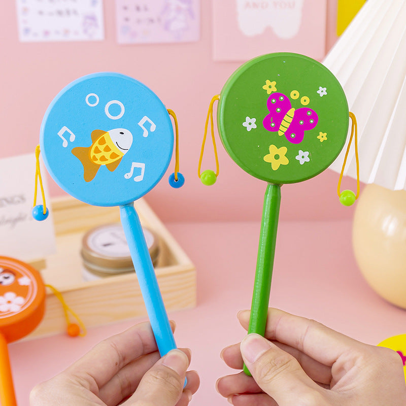 Wooden Cartoon Hand Drum Educational Toy for Children-3
