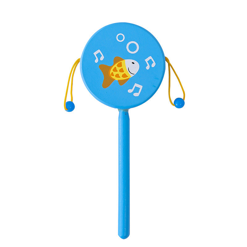 Wooden Cartoon Hand Drum Educational Toy for Children-4