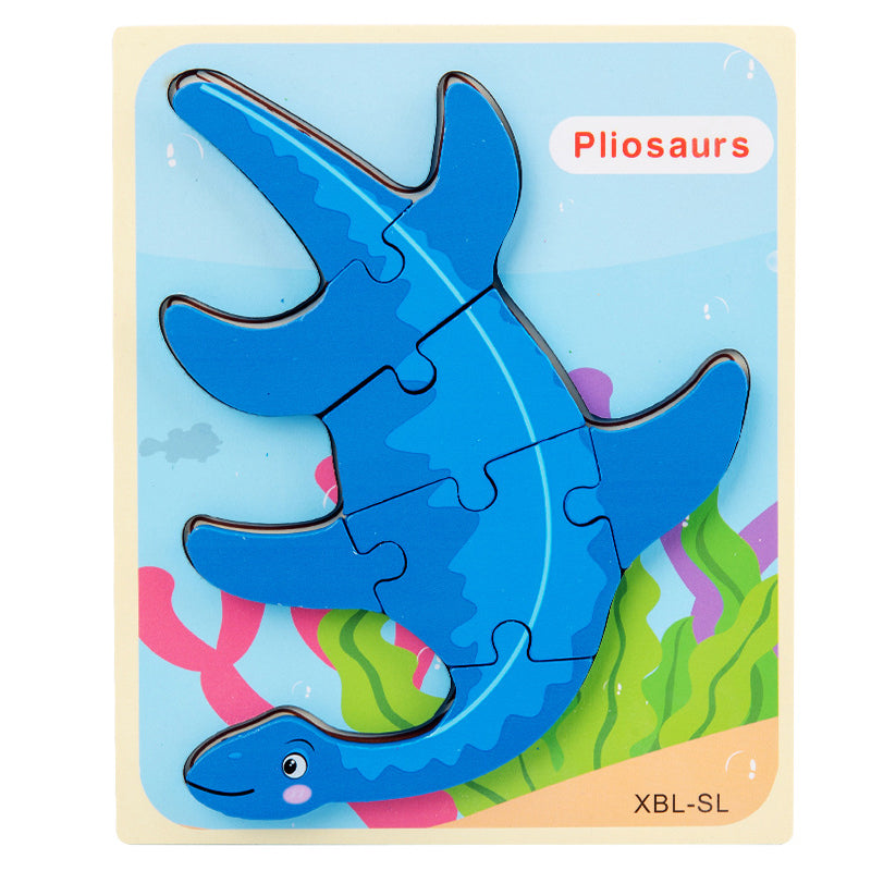 Wooden Dinosaur 3D Puzzle Jigsaw Set for Kids-9