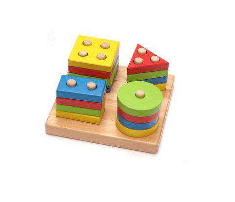 Wooden Geometric Shapes Educational Puzzle for Kids-0
