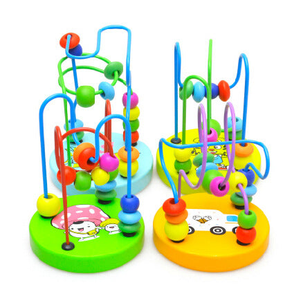 Wooden Mini Round Beads Educational Toy for Children-4