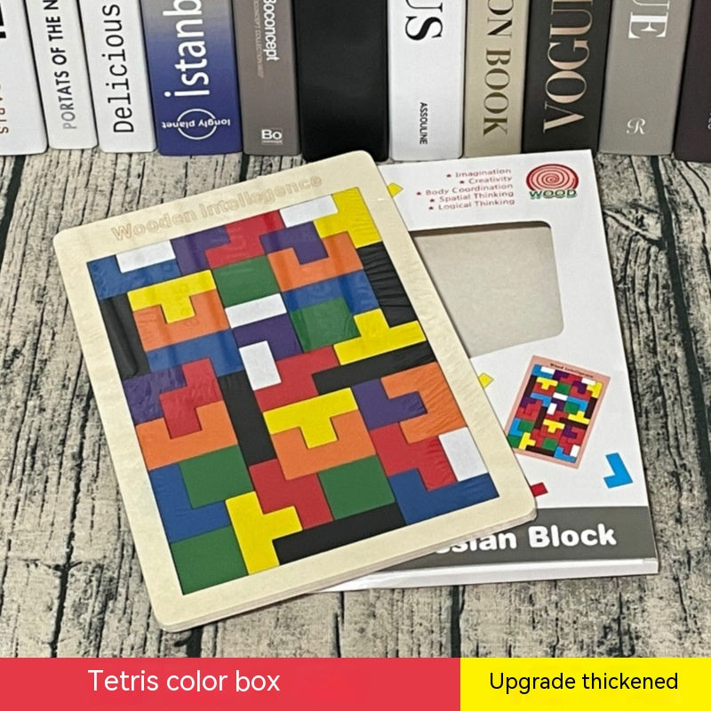 Wooden Tetris Puzzle Educational Toy for Kids-11