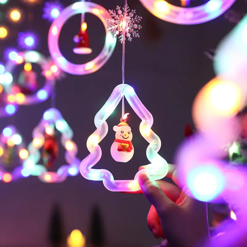 Starry Splendor: Festive Christmas Curtain Lights-4