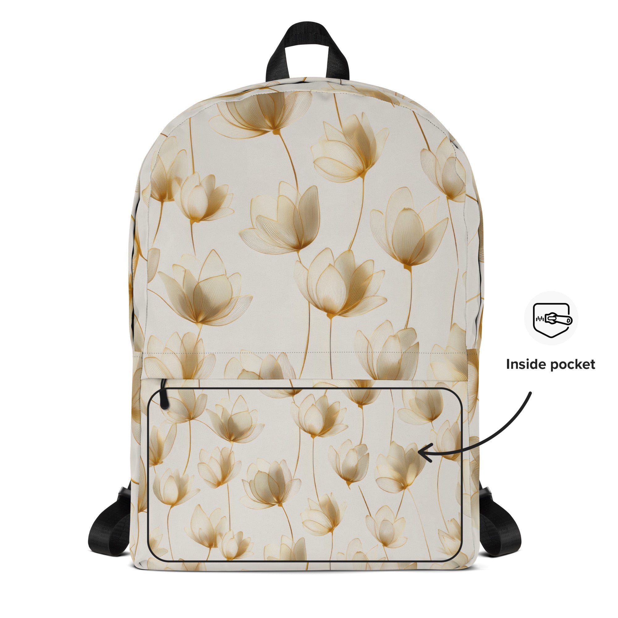 Ivory Floral Backpack-1