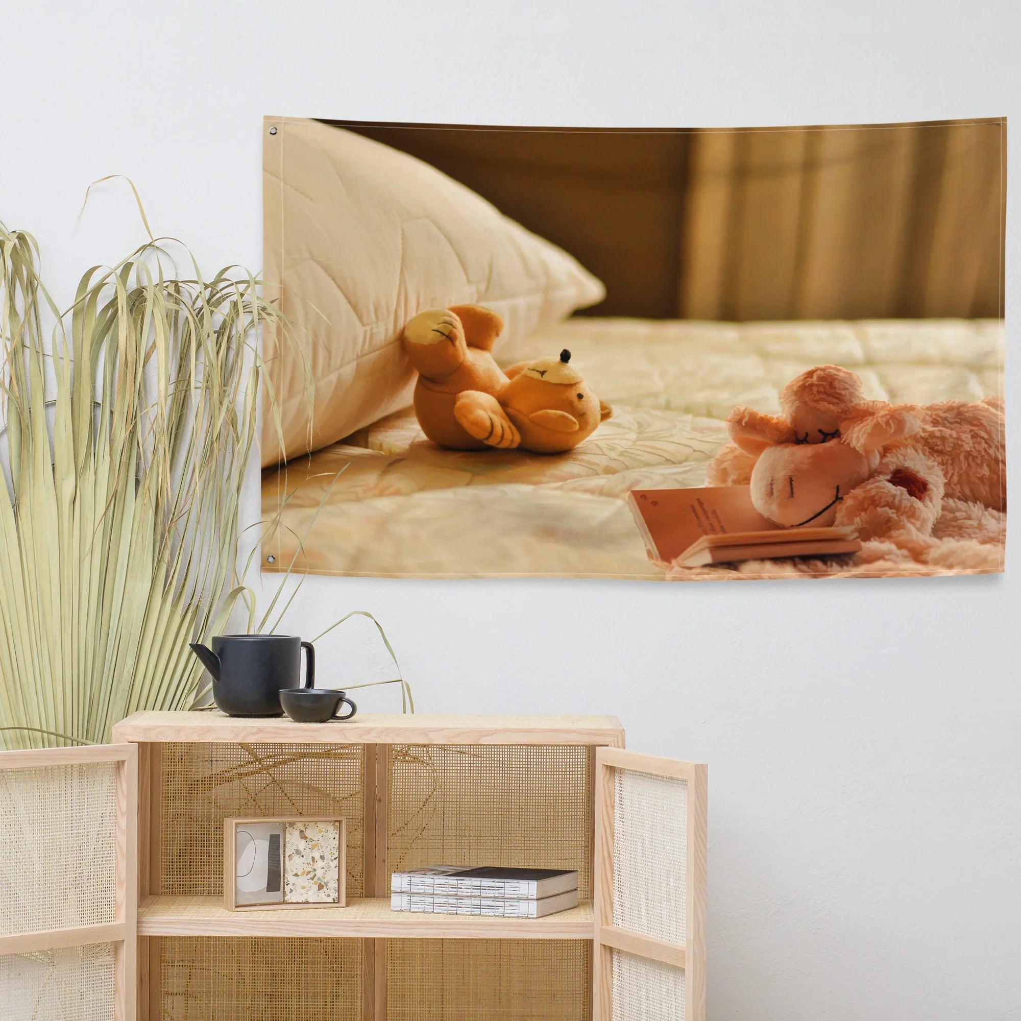 Teddy Bear Flag Tapestry wall hanging-3