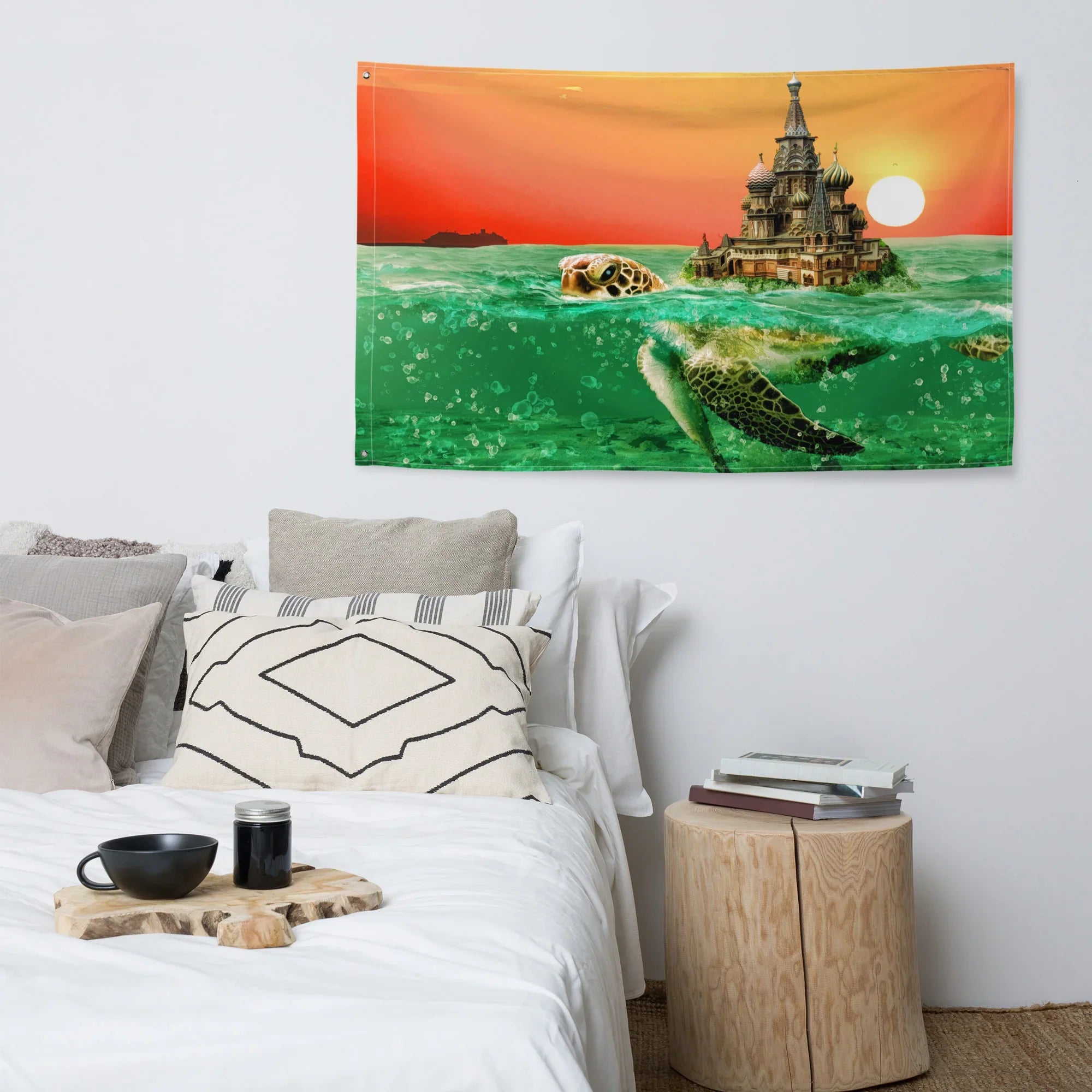 Tortoise Sea Flag Tapestry wall hanging-3