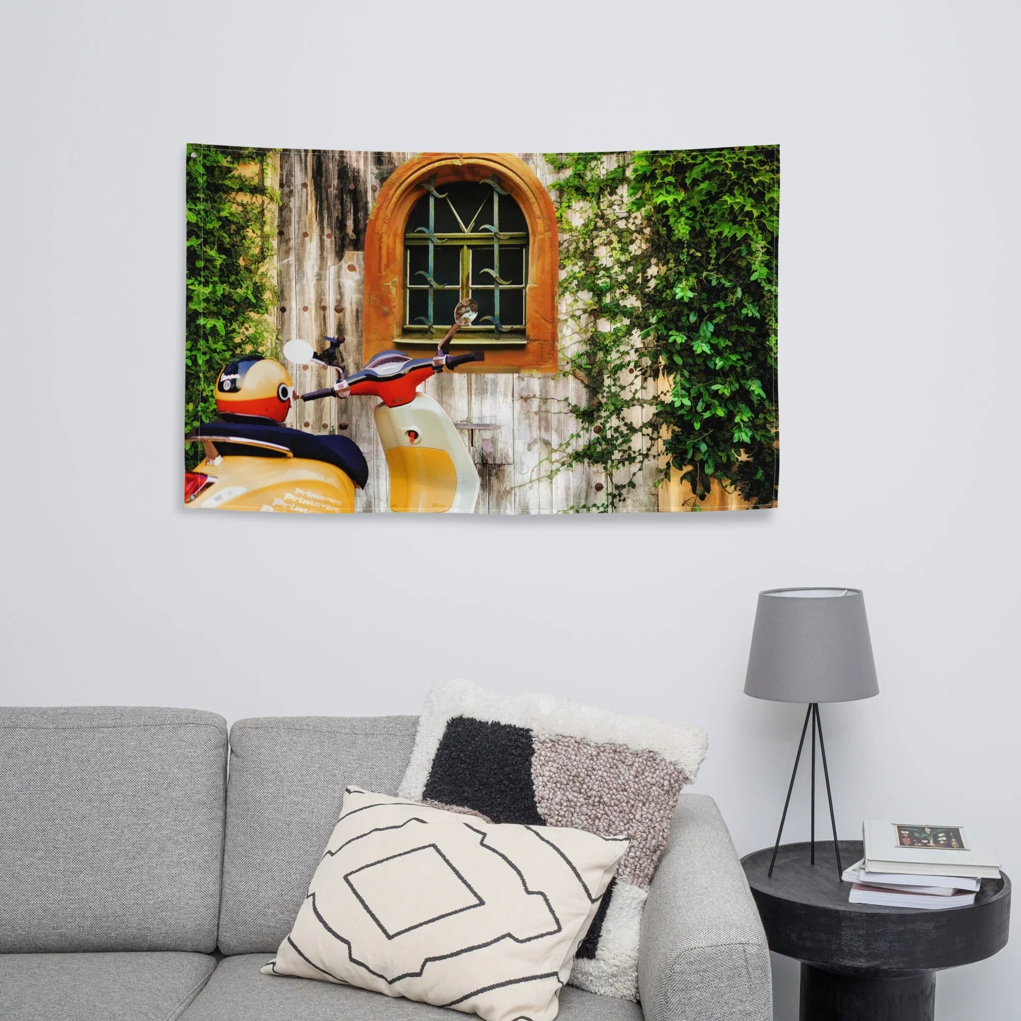 Vespa Scooter Flag Tapestry wall hanging-0