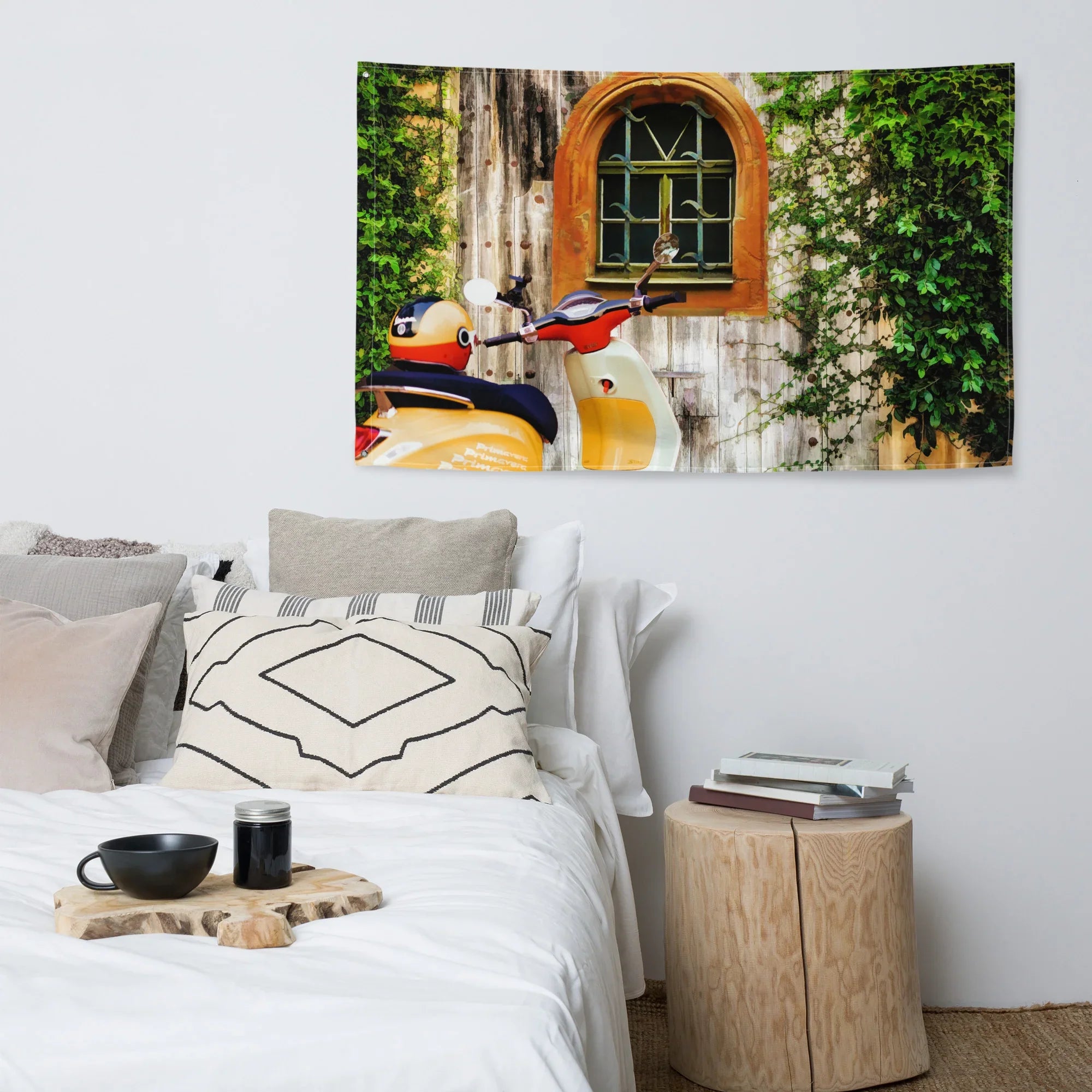 Vespa Scooter Flag Tapestry wall hanging-2