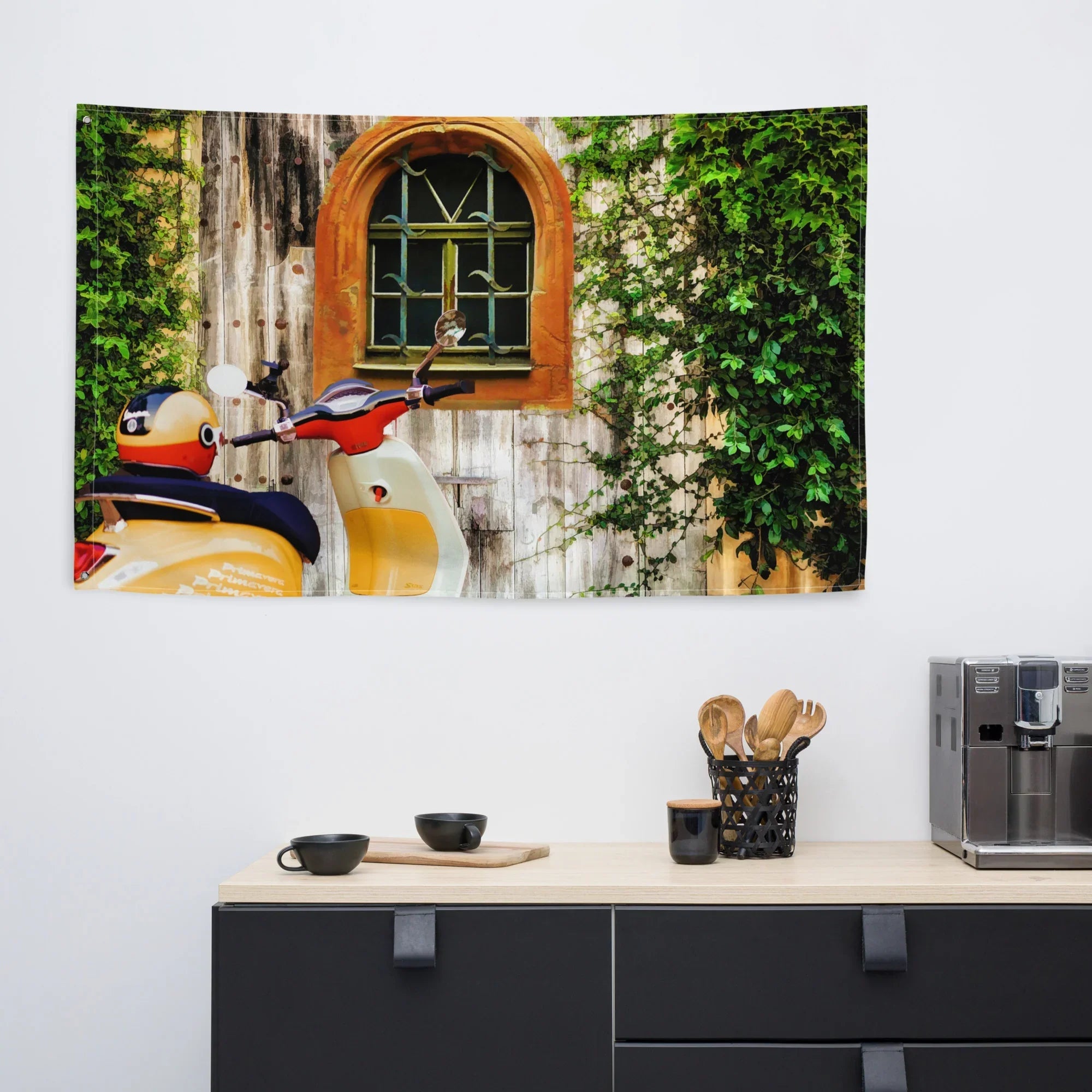 Vespa Scooter Flag Tapestry wall hanging-3