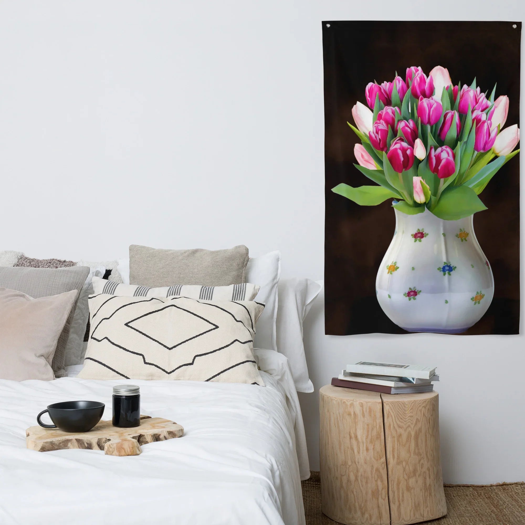 Pink Flower Vase Flag-0