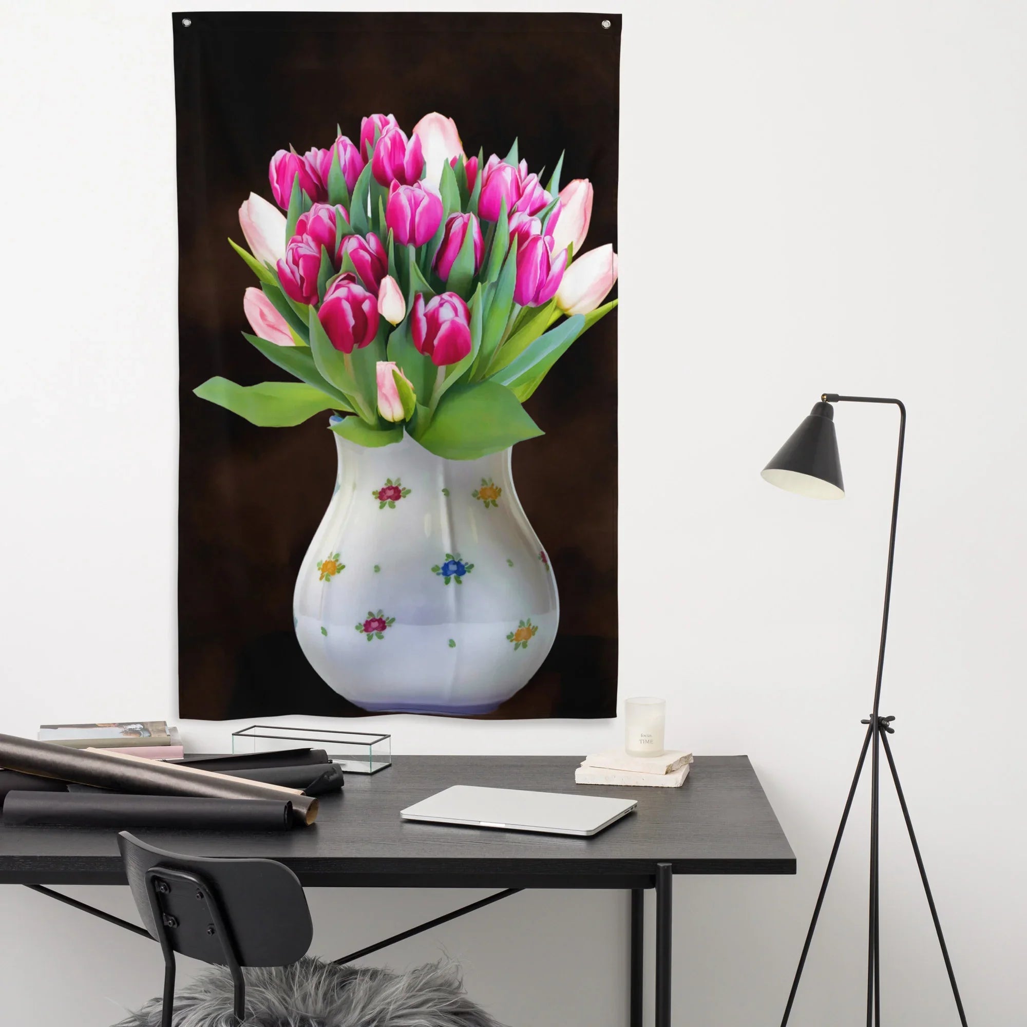 Pink Flower Vase Flag-2