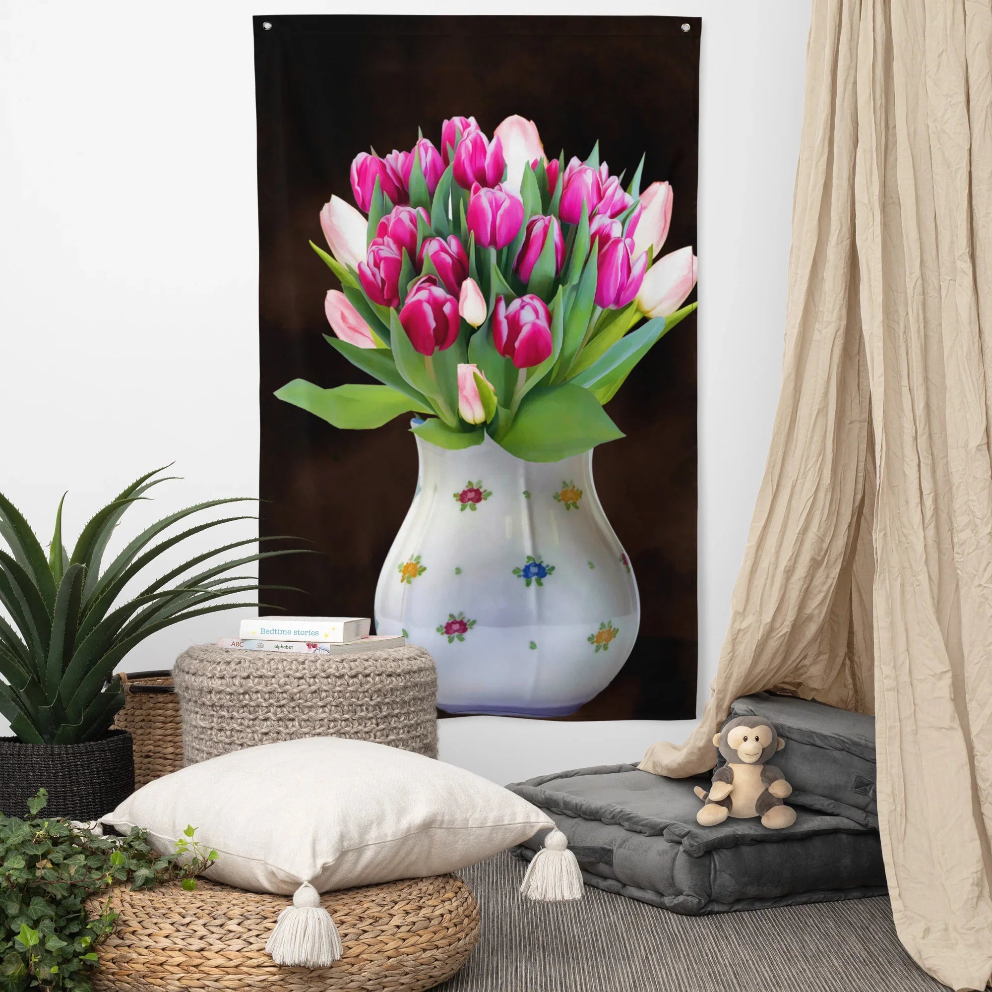 Pink Flower Vase Flag-3