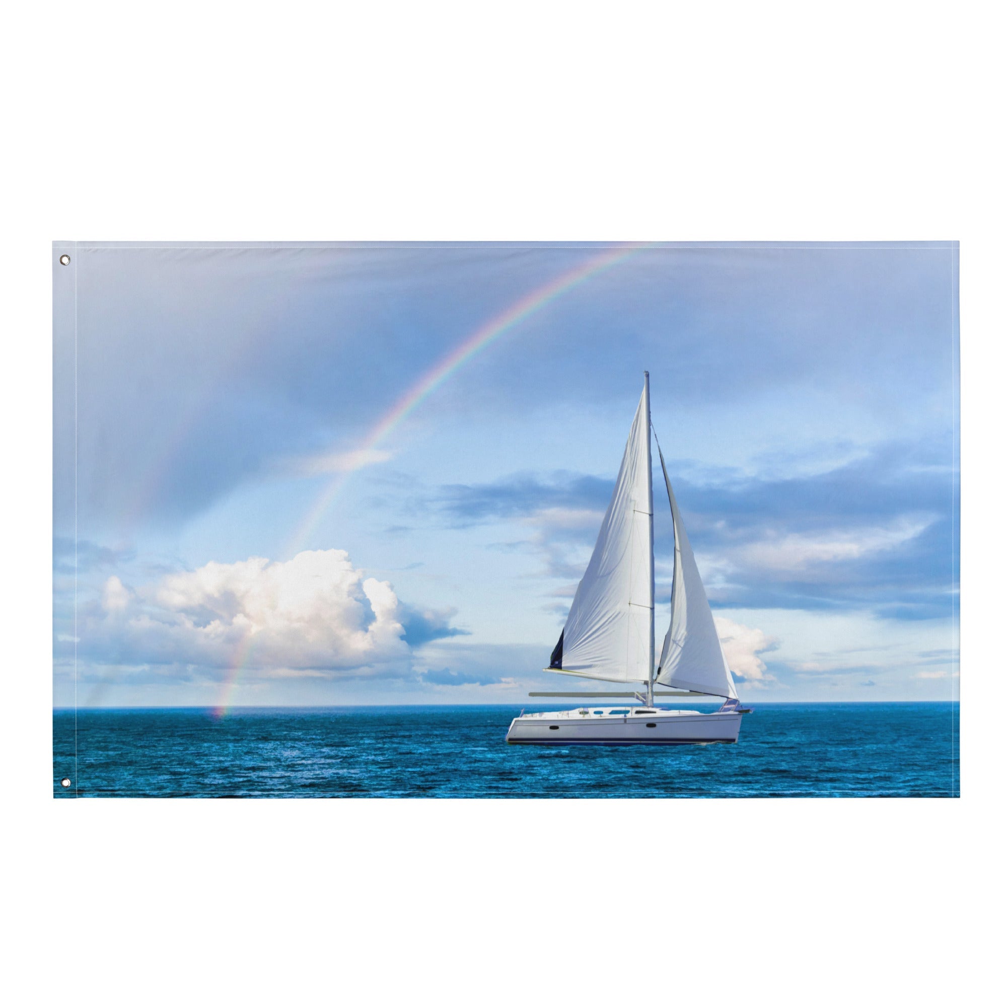 Rainbow Sailing Ship Flag-0