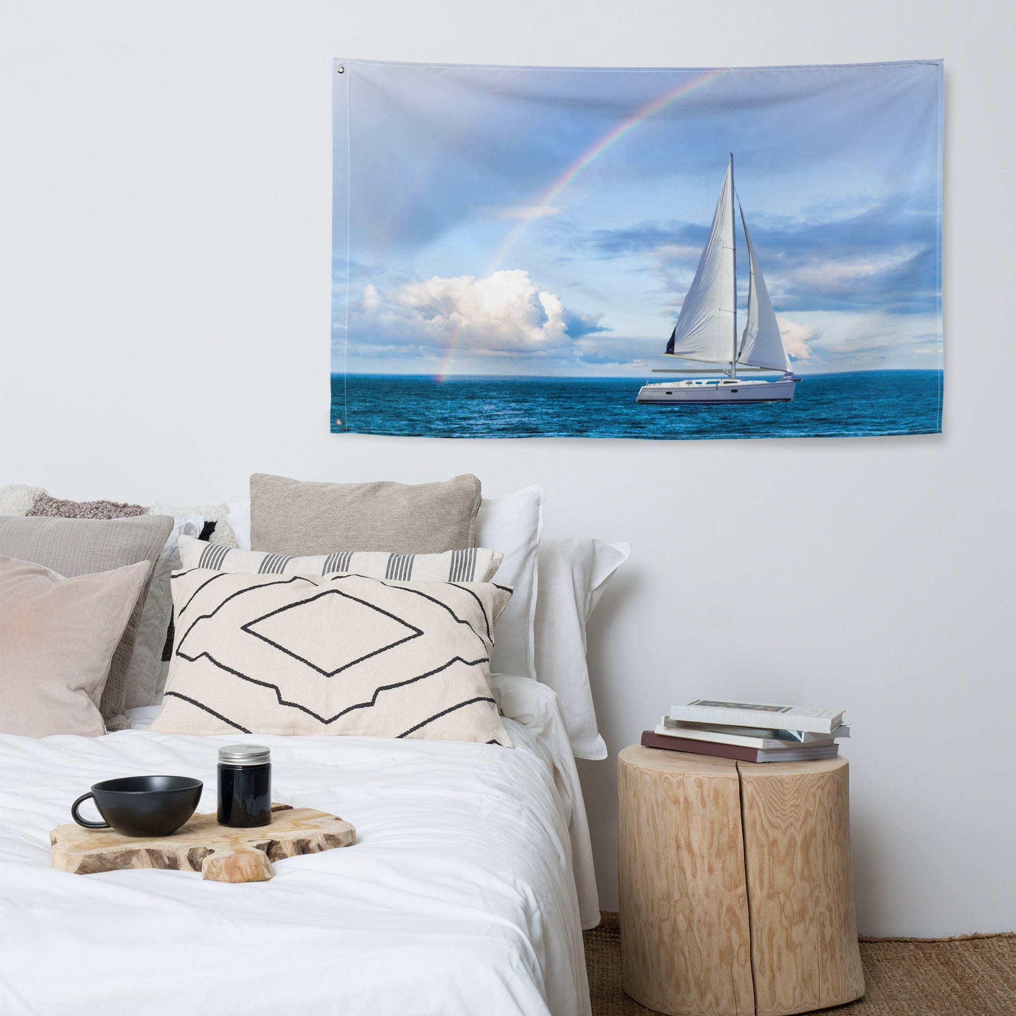 Rainbow Sailing Ship Flag-2