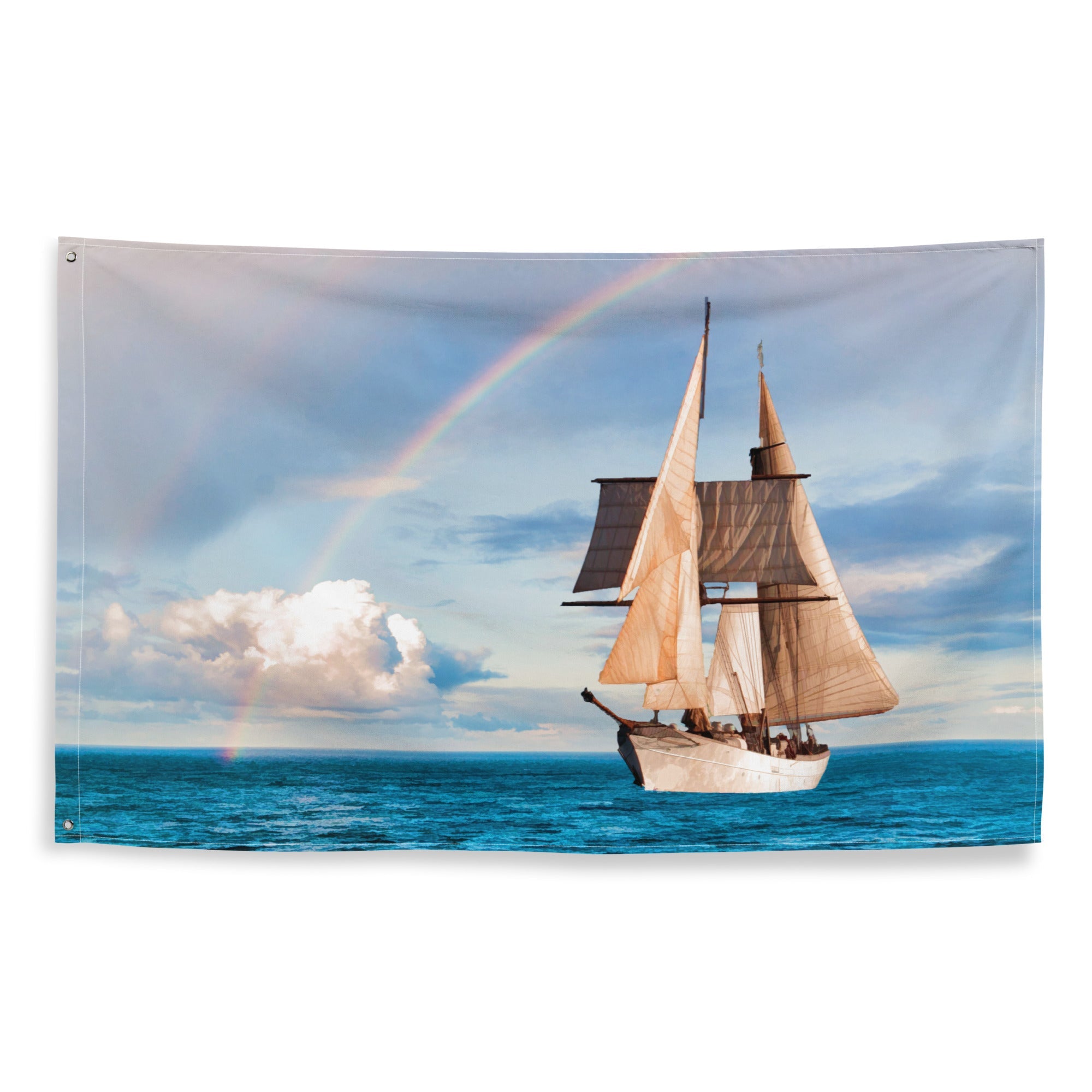 Sailing Ship Rainbow Flag-0