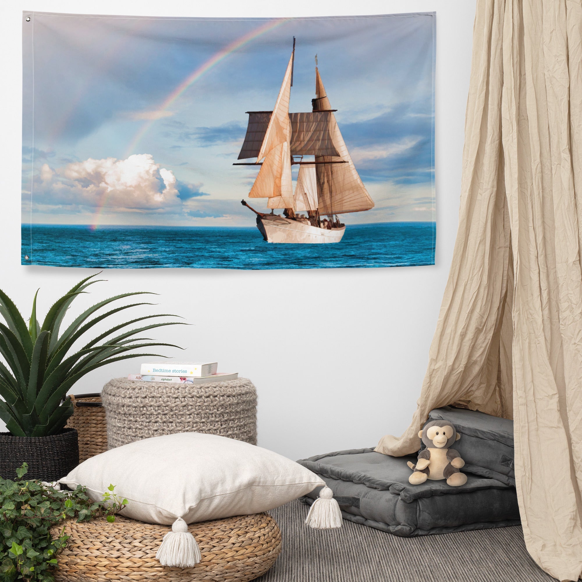 Sailing Ship Rainbow Flag-3