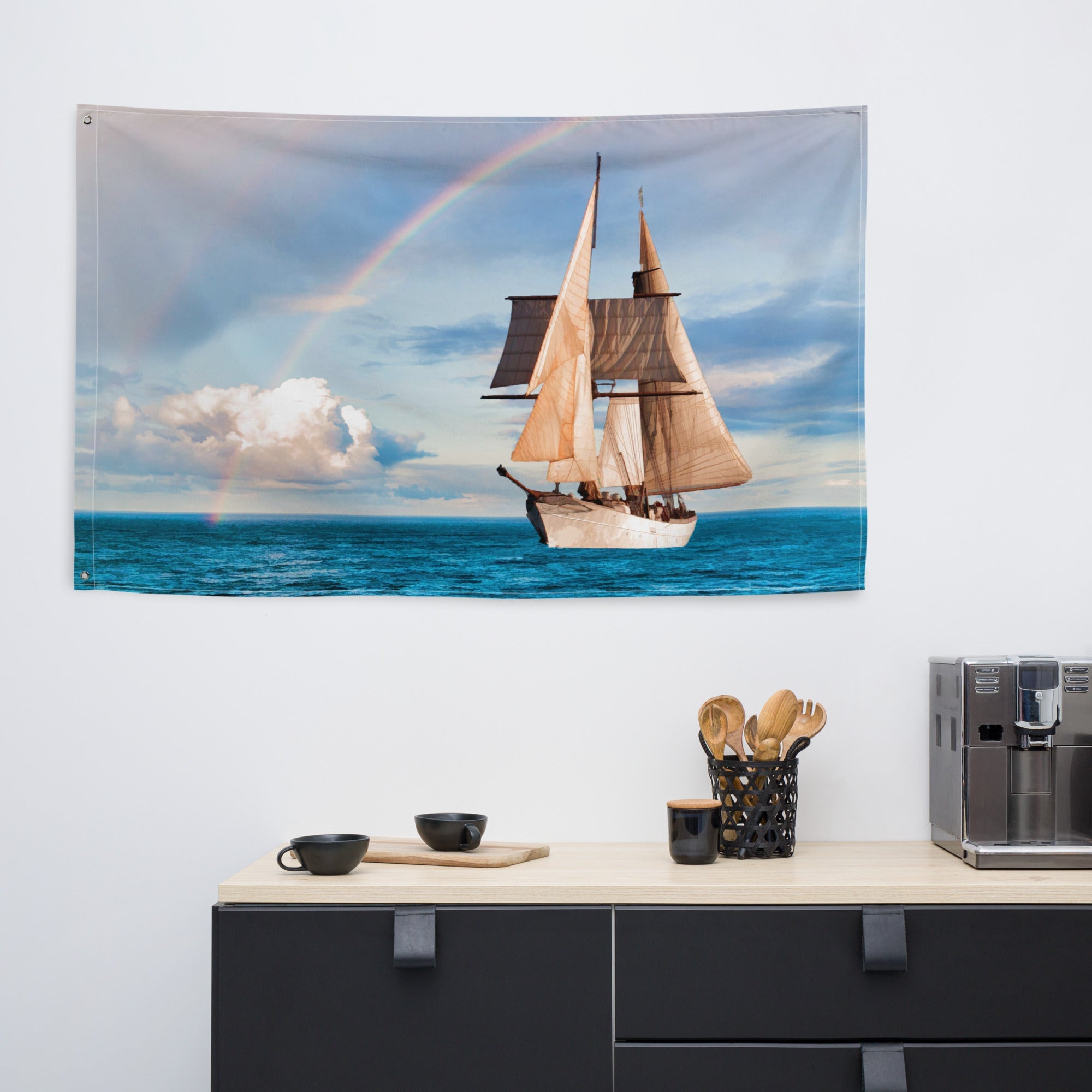 Sailing Ship Rainbow Flag-4