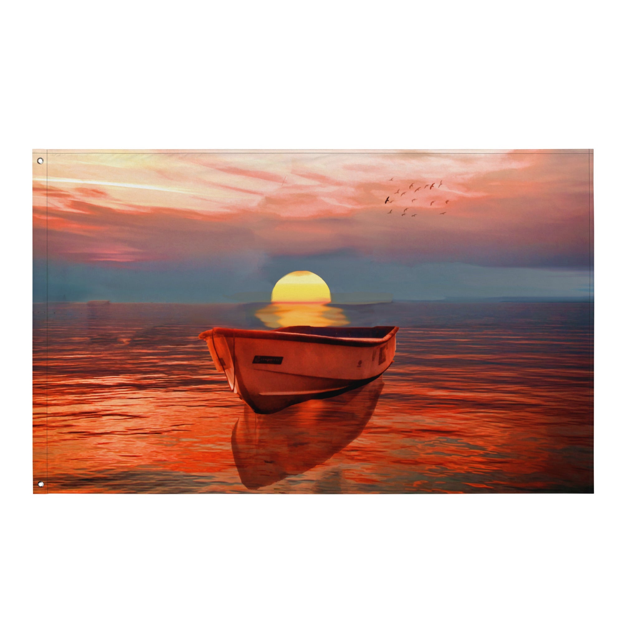 Sailing Ship Sunrise Flag-0