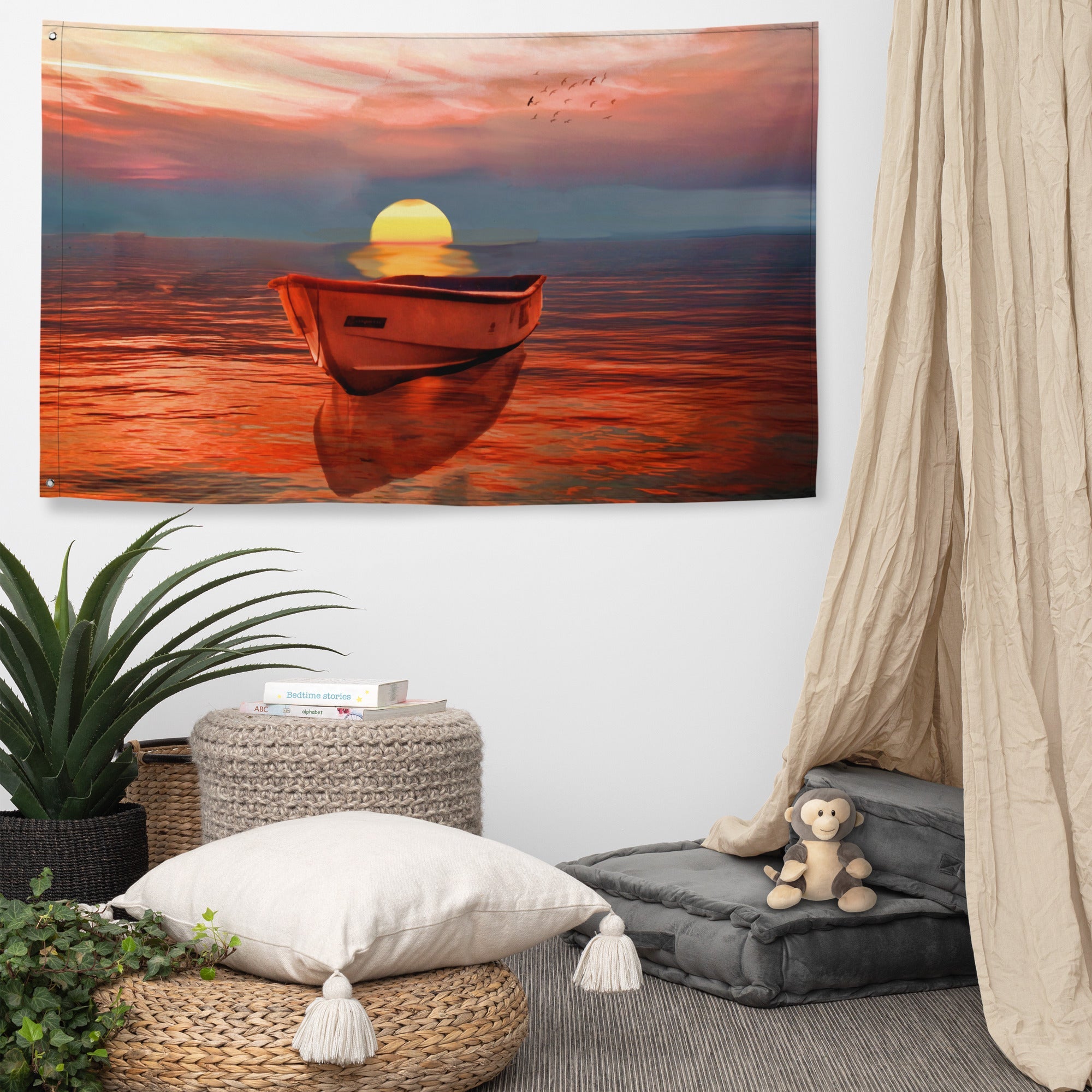 Sailing Ship Sunrise Flag-2