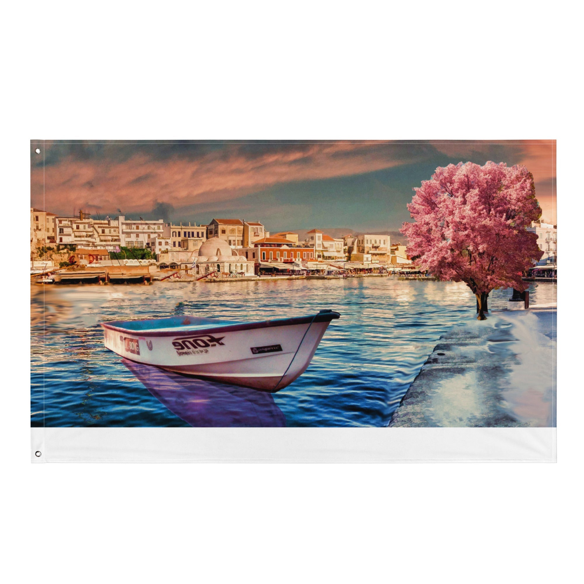 Tree Boat Flag Tapestry wall hanging-0